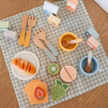 TOOKY TOY Zestaw Piknikowy Owoce do Krojenia Zestaw Śniadaniow