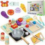 TOOKY TOY Drewniana Kuchnia z Akcesoriami - Zestaw Małego Kucharza