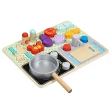 TOOKY TOY Drewniana Kuchnia z Akcesoriami - Zestaw Małego Kucharza