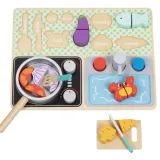 TOOKY TOY Drewniana Kuchnia z Akcesoriami - Zestaw Małego Kucharza