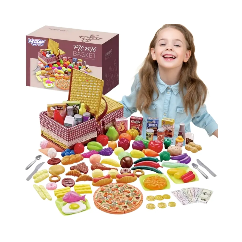 WOOPIE Kosz Piknikowy Owoce Warzywa Fast Food Zestaw XXL 103el.