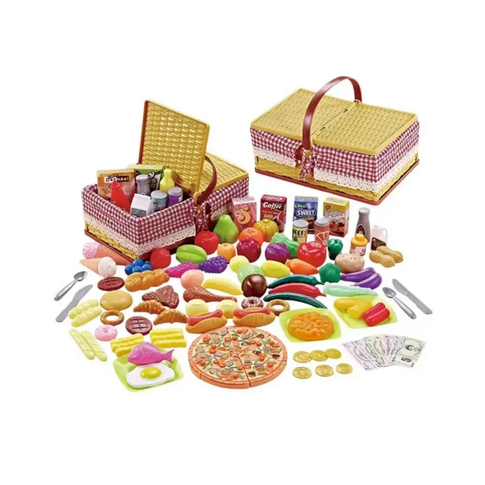 WOOPIE Kosz Piknikowy Owoce Warzywa Fast Food Zestaw XXL 103el.