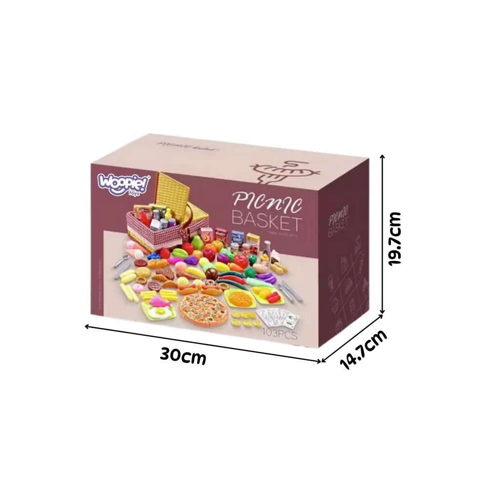 WOOPIE Kosz Piknikowy Owoce Warzywa Fast Food Zestaw XXL 103el.