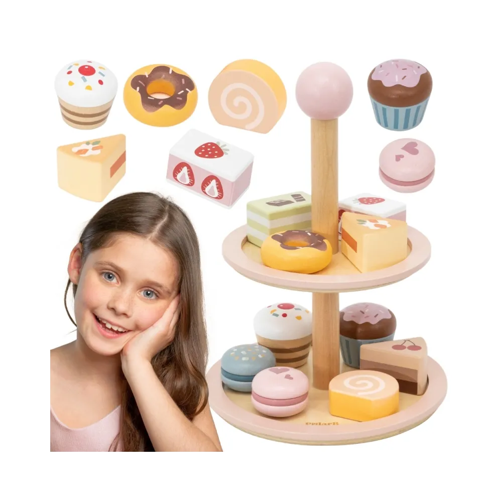 VIGA Drewniany Stojak na Ciasto z Akcesoriami