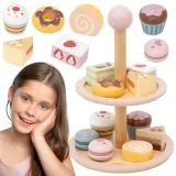 VIGA Drewniany Stojak na Ciasto z Akcesoriami