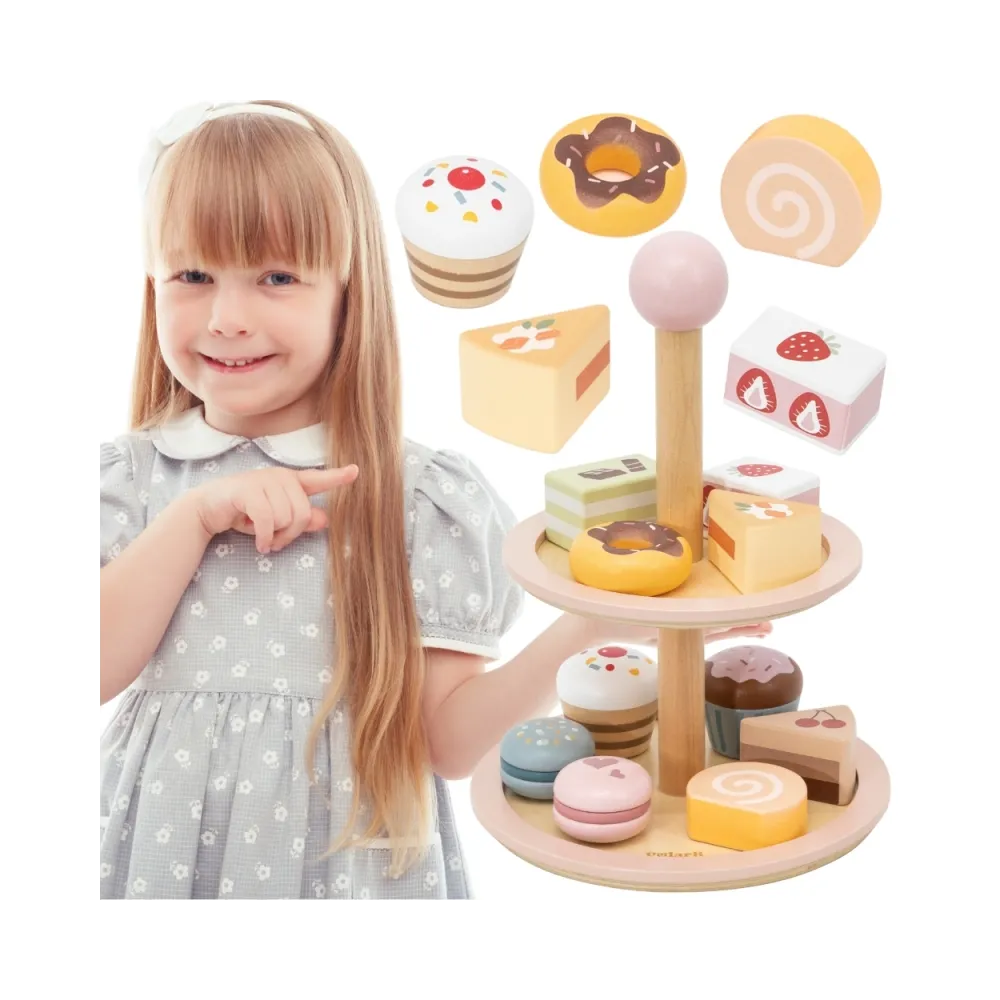 VIGA Drewniany Stojak na Ciasto z Akcesoriami