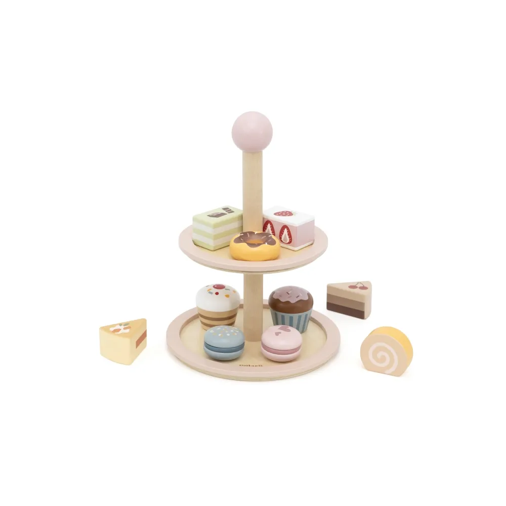 VIGA Drewniany Stojak na Ciasto z Akcesoriami