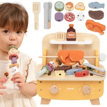 VIGA Drewniany Zestaw do Grillowania BBQ Grill