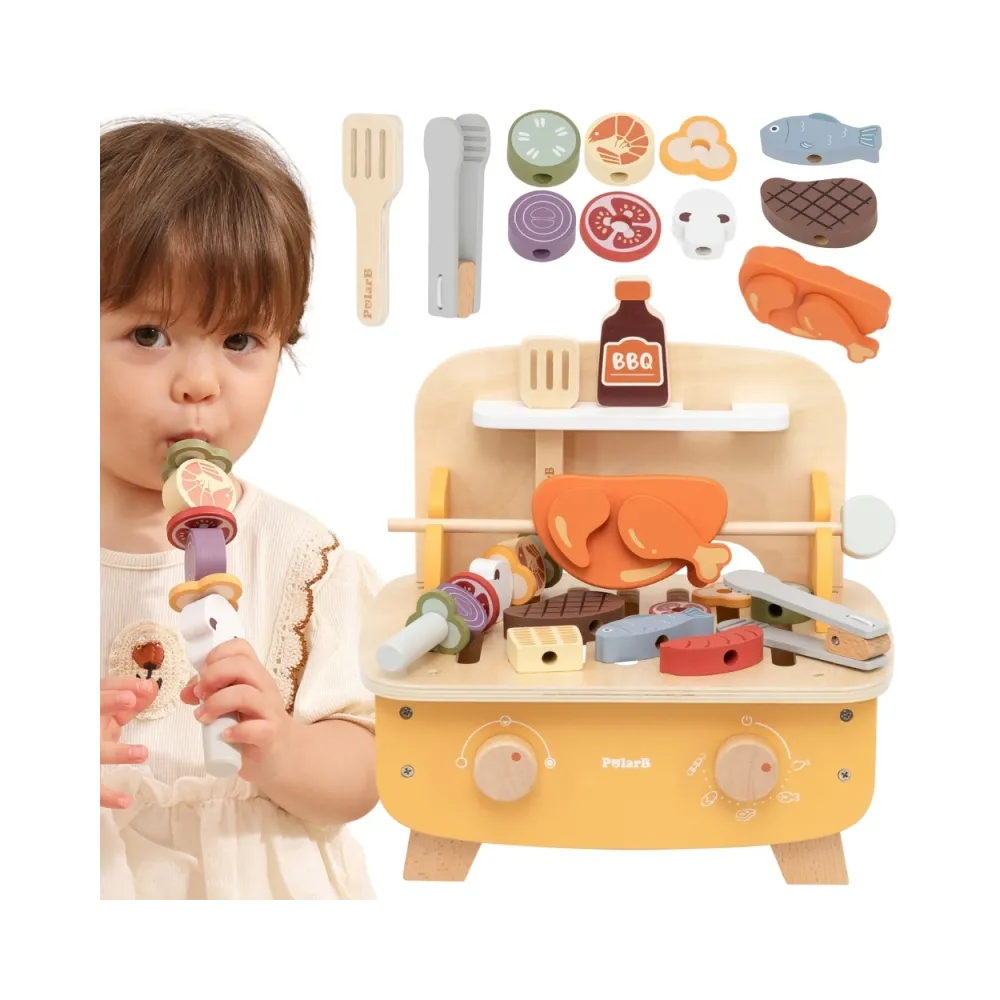 VIGA Drewniany Zestaw do Grillowania BBQ Grill