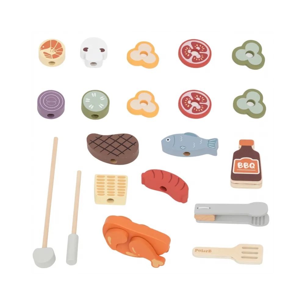 VIGA Drewniany Zestaw do Grillowania BBQ Grill