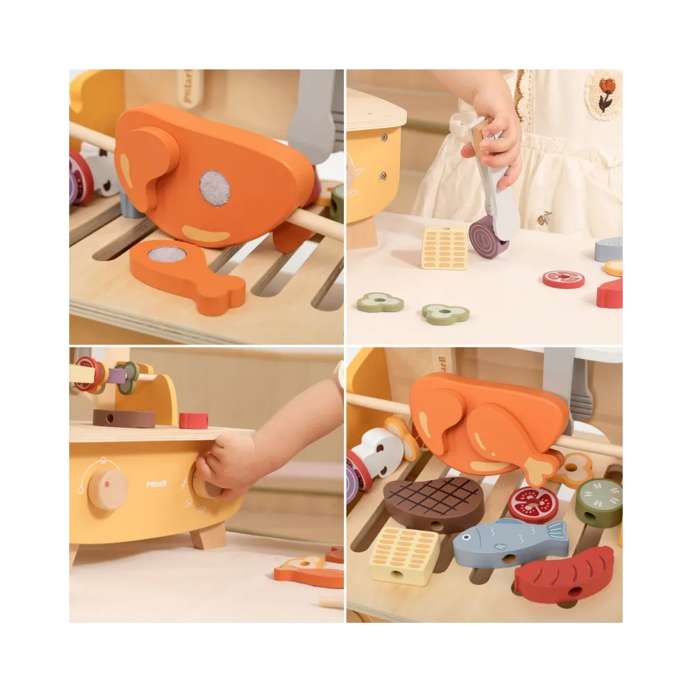 VIGA Drewniany Zestaw do Grillowania BBQ Grill