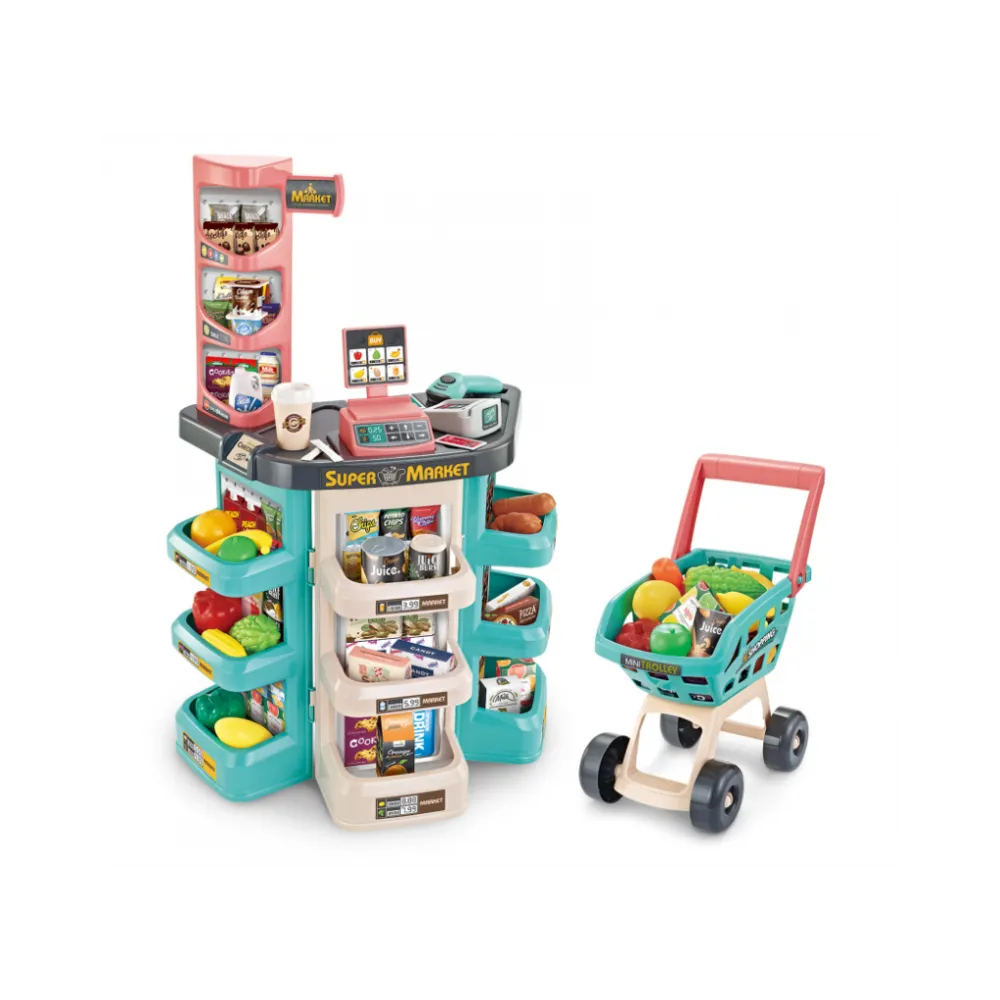 WOOPIE Sklep Supermarket i Wózek Koszyk Sklepowy Kasa Waga Skaner 47 akc