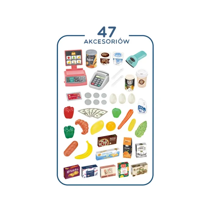 Kasa i waga w zestawie dla małego sprzedawcy