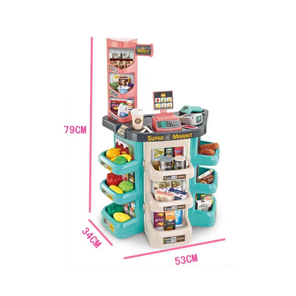 WOOPIE Sklep Supermarket i Wózek Koszyk Sklepowy Kasa Waga Skaner 47 akc