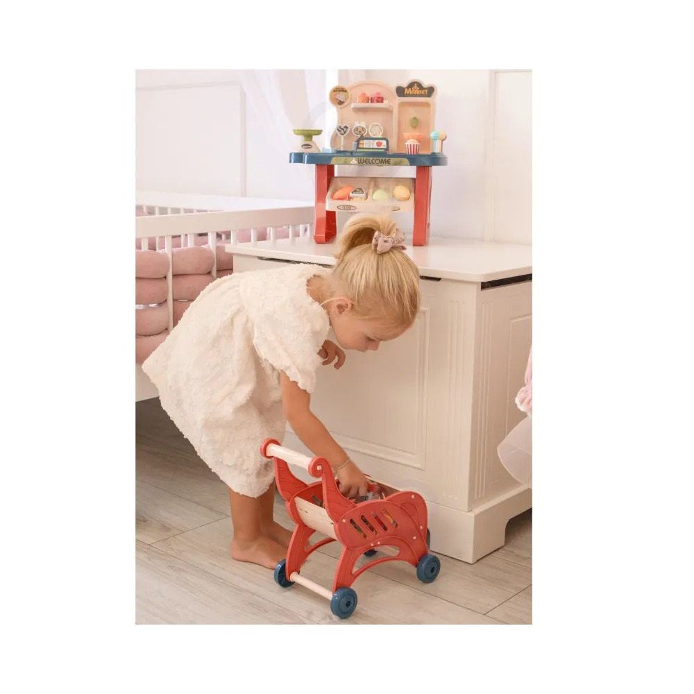 WOOPIE Sklep Supermarket Wózek na Zakupy Lody Słodycze + 40 Akc.