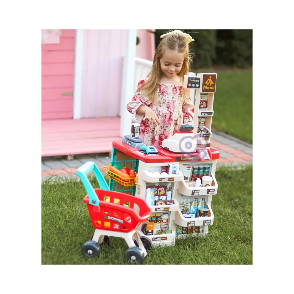 Sklepik dla dzieci z kasą i wagą w atrakcyjnym zestawie.