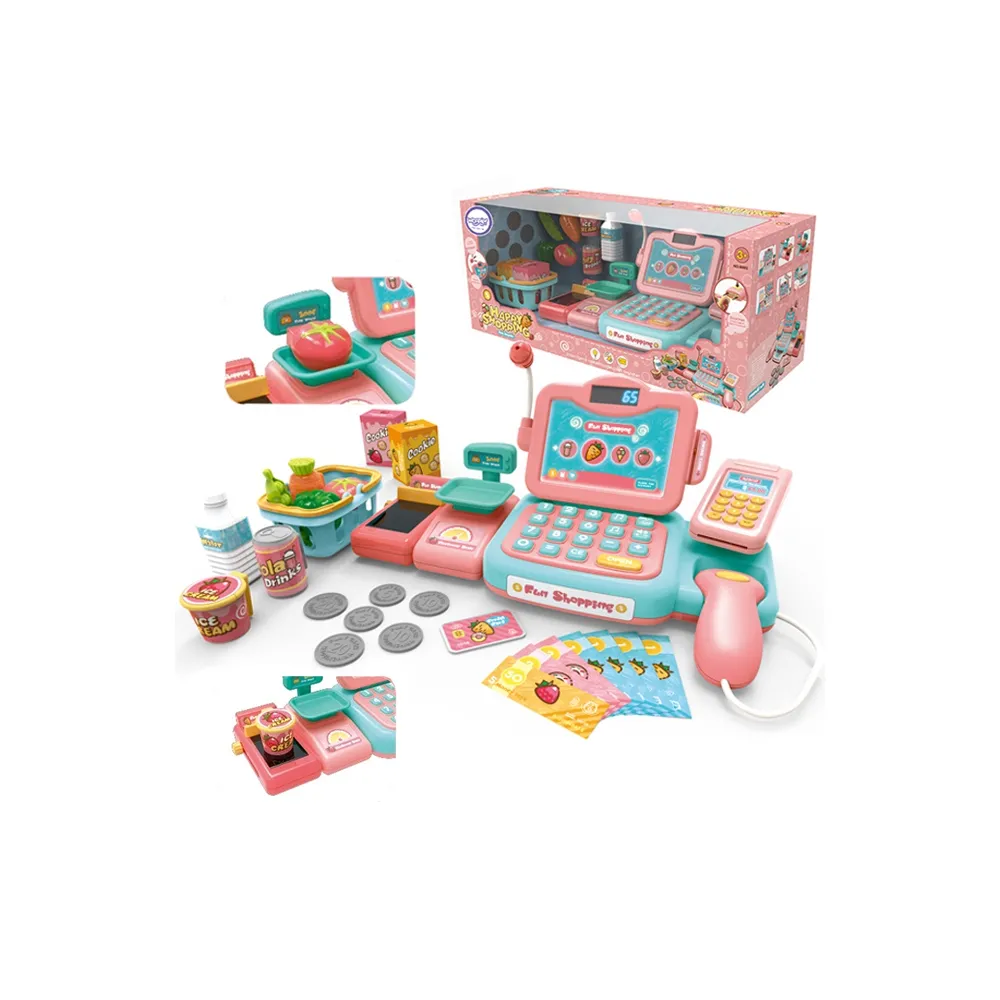 WOOPIE Kasa Sklepowa Dla Dzieci Skaner Waga Mikrofon + 24 Akc.