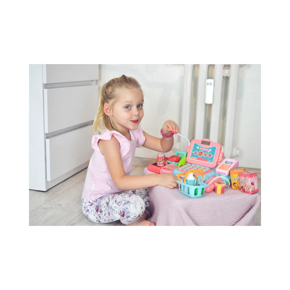 WOOPIE Kasa Sklepowa Dla Dzieci Skaner Waga Mikrofon + 24 Akc.