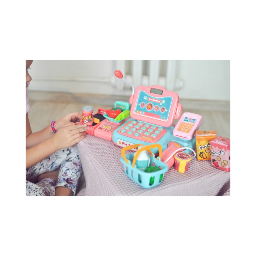 WOOPIE Kasa Sklepowa Dla Dzieci Skaner Waga Mikrofon + 24 Akc.