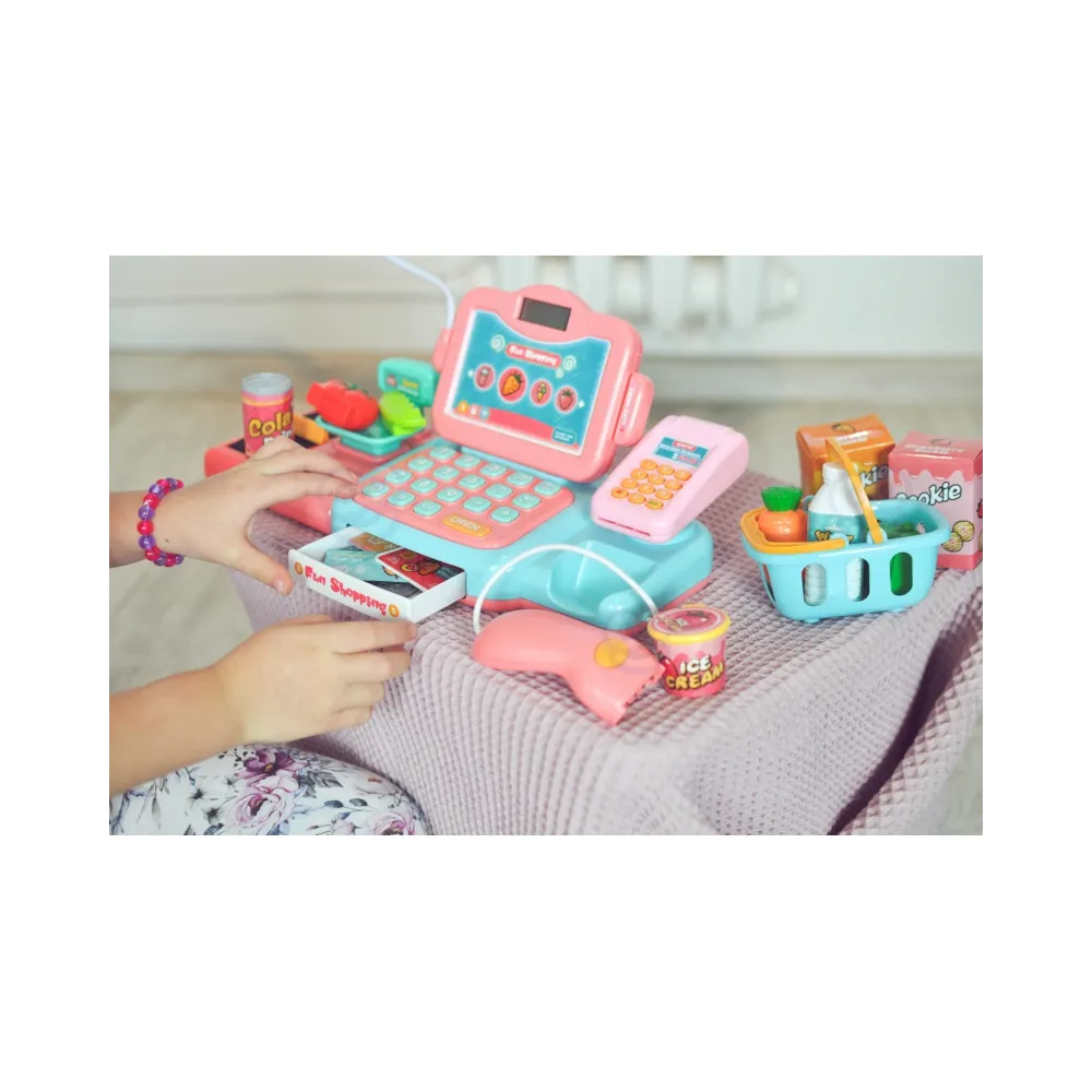 WOOPIE Kasa Sklepowa Dla Dzieci Skaner Waga Mikrofon + 24 Akc.