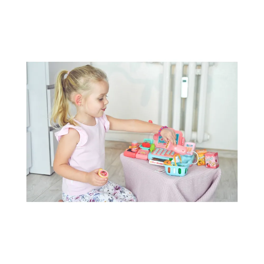 WOOPIE Kasa Sklepowa Dla Dzieci Skaner Waga Mikrofon + 24 Akc.