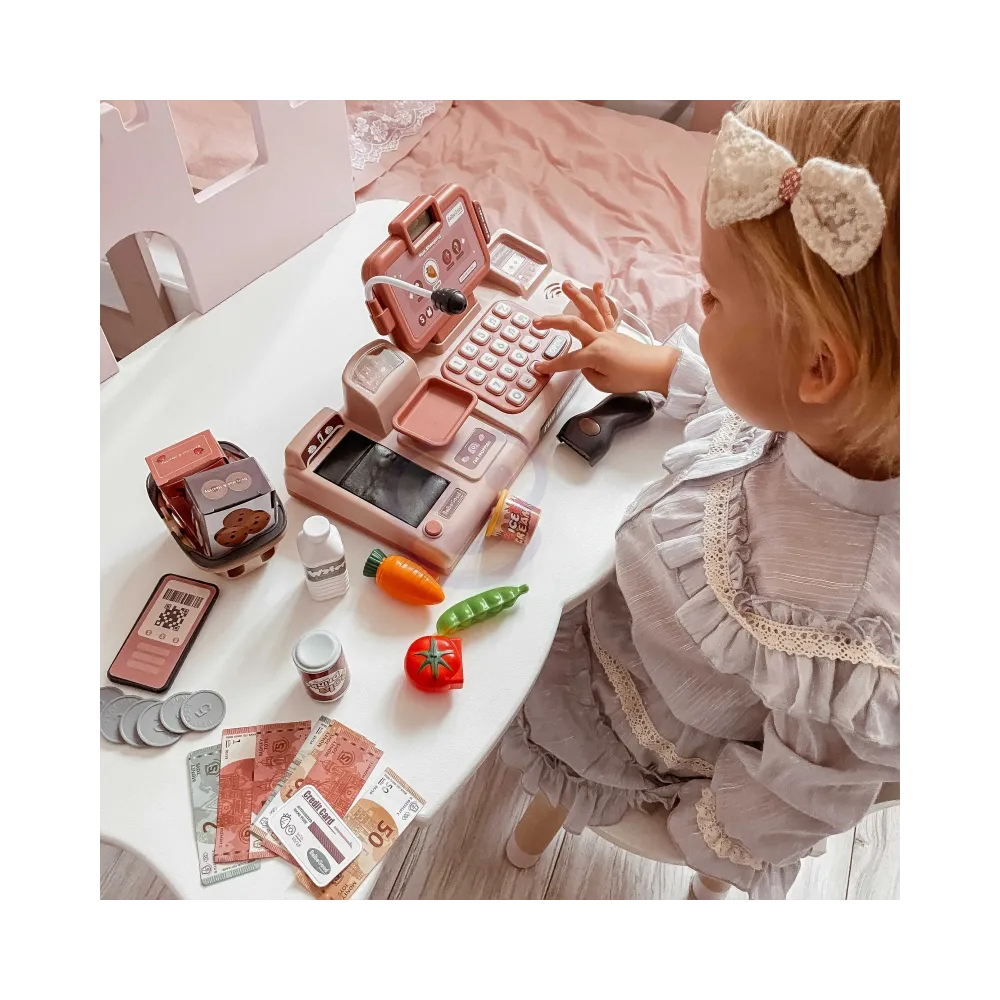 WOOPIE Kasa Sklepowa Dla Dzieci Skaner Waga Mikrofon + 25 Akc.