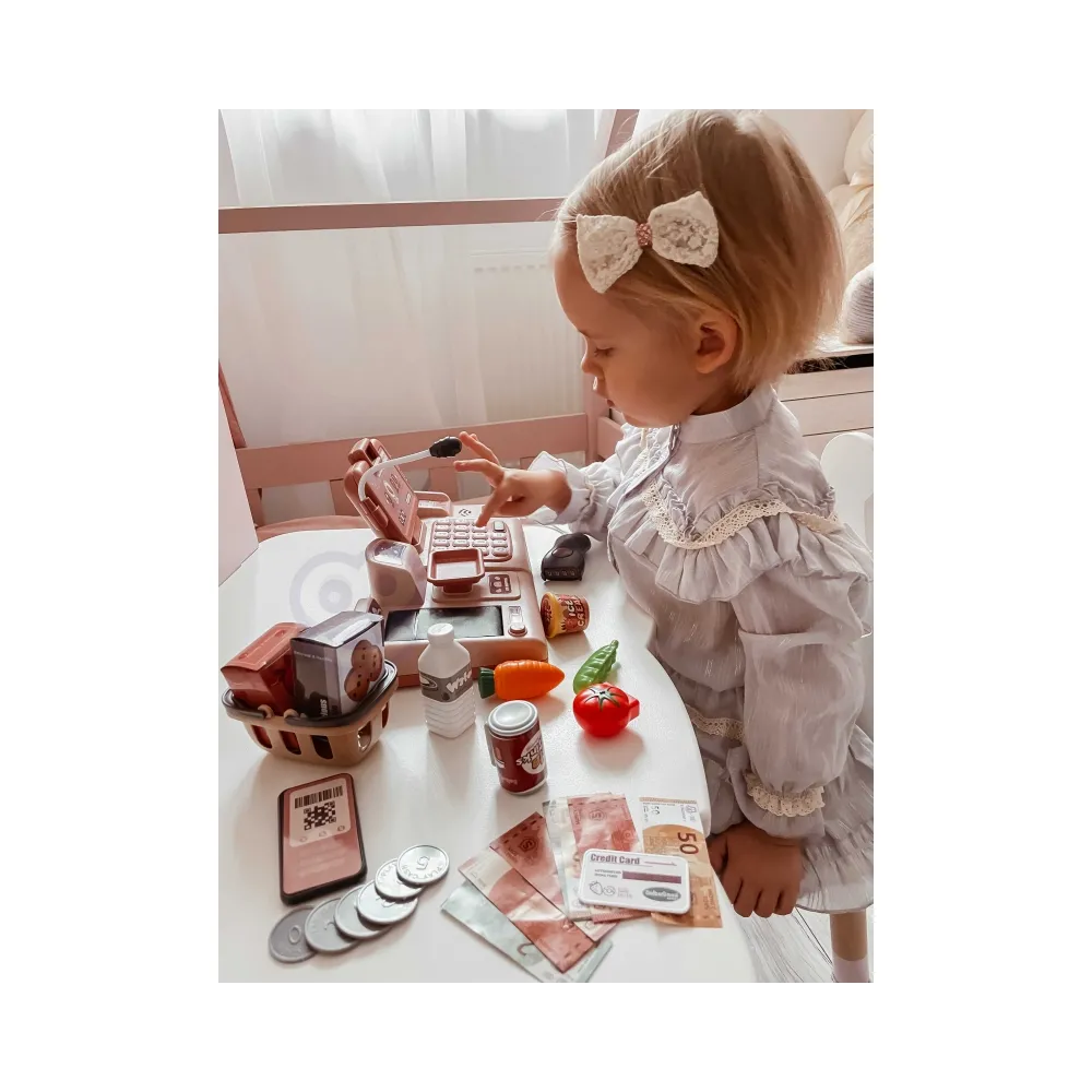 WOOPIE Kasa Sklepowa Dla Dzieci Skaner Waga Mikrofon + 25 Akc.