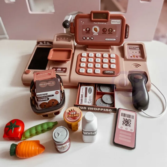 Dziecięca kasa z mikrofonem i terminalem płatniczym