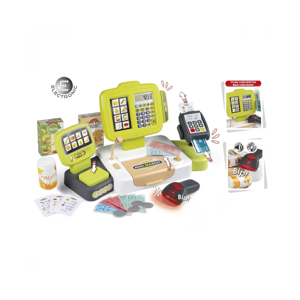 SMOBY Kasa Sklepowa Elektroniczna Ze Skanerem i Wagą
