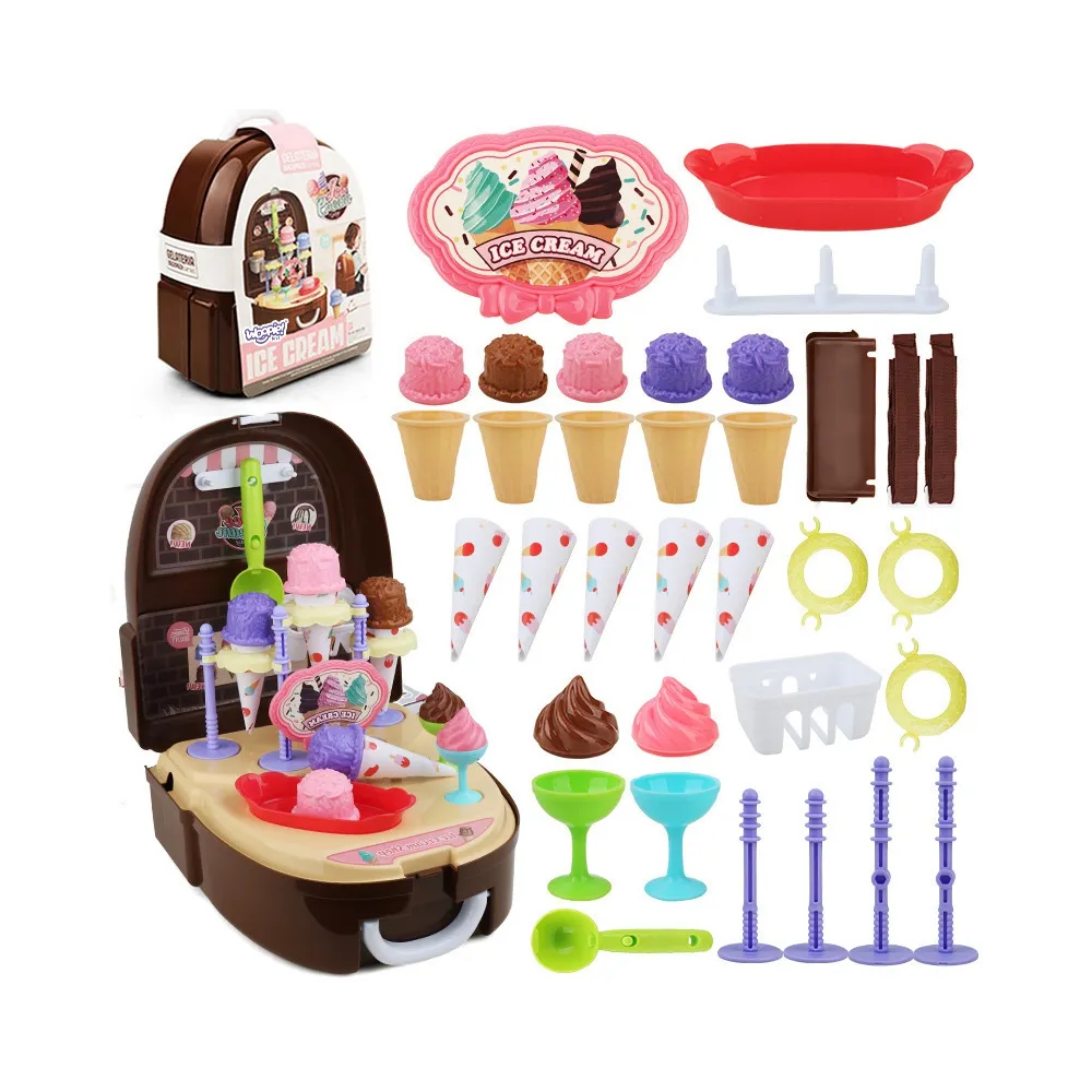 WOOPIE Zestaw Małego Kucharza Lodziarnia Sklepik w Plecaku 36 el.