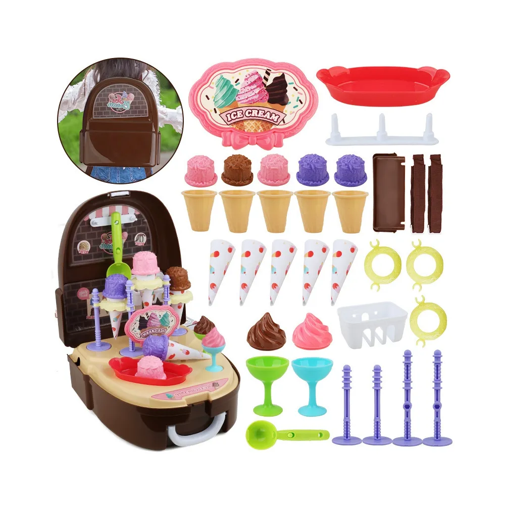 WOOPIE Zestaw Małego Kucharza Lodziarnia Sklepik w Plecaku 36 el.