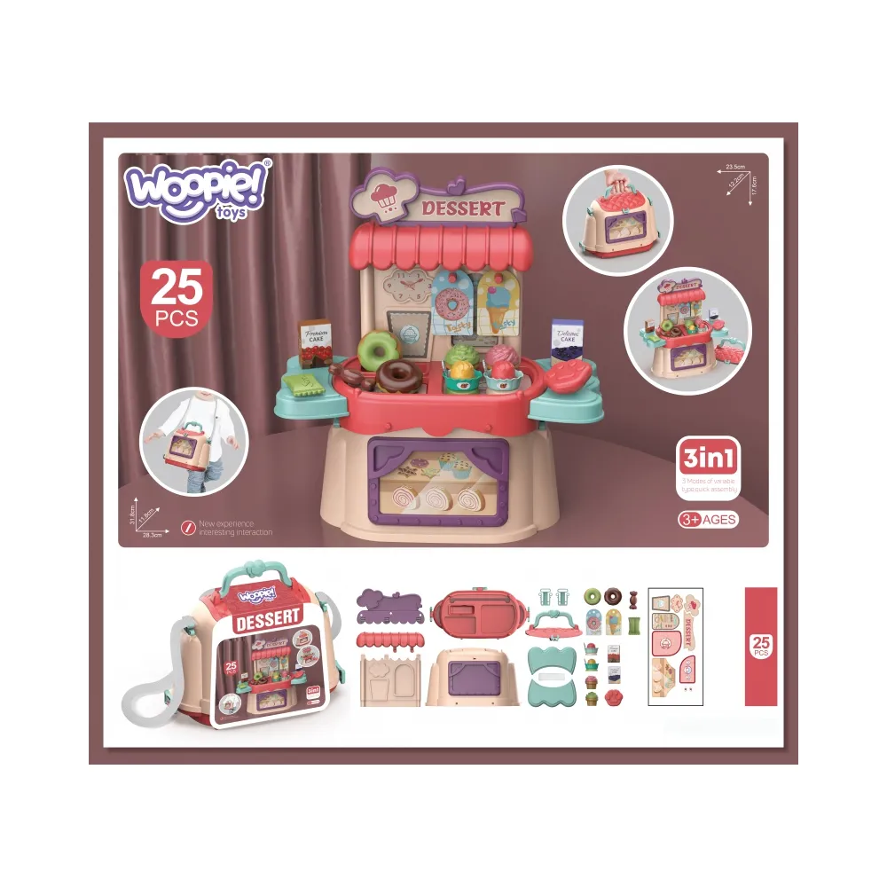 WOOPIE Cukiernia Lodziarnia Walizka 3w1 Torba 25 el.