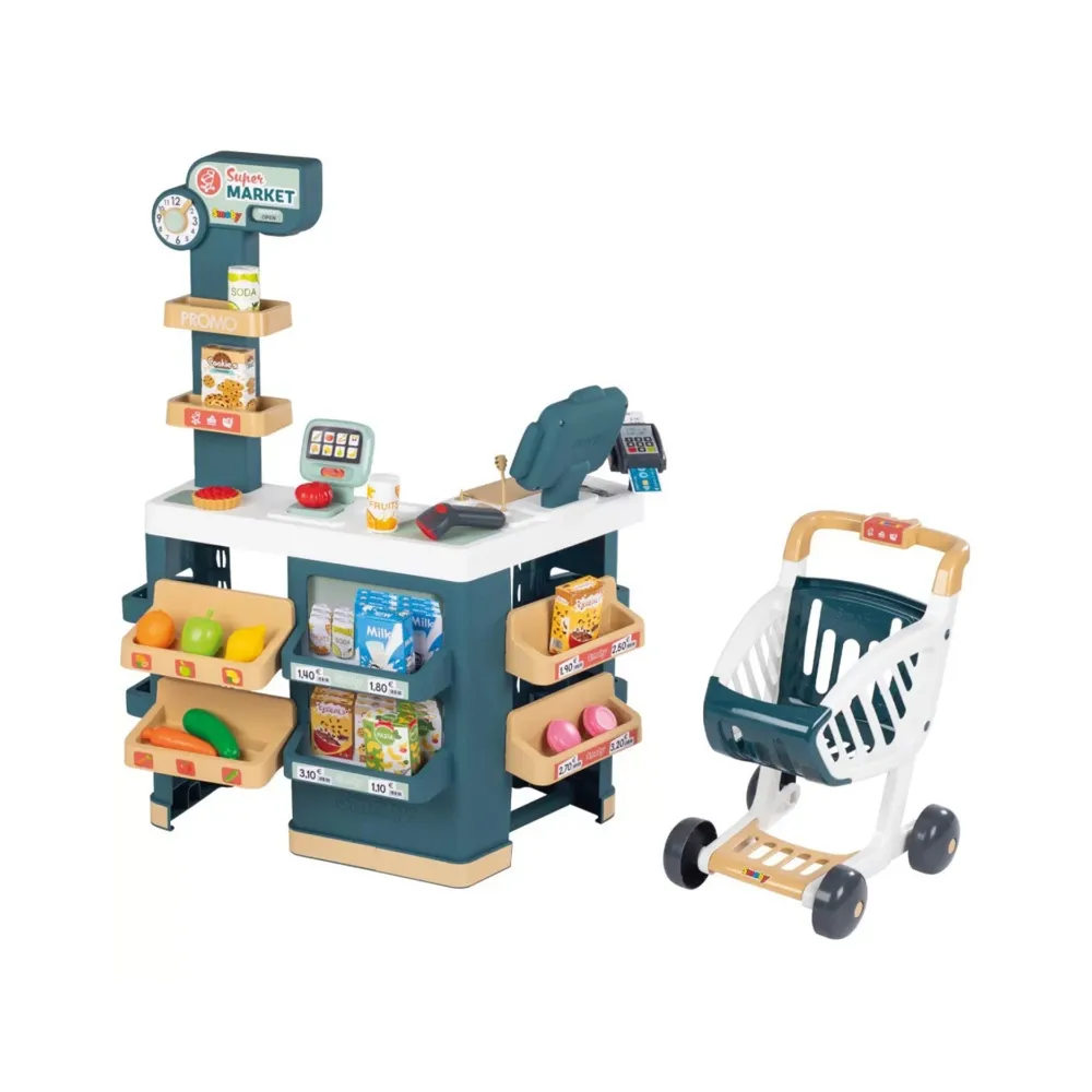 SMOBY Sklep Supermarket z Wózkiem Kasą i Elektronicznym Skanerem