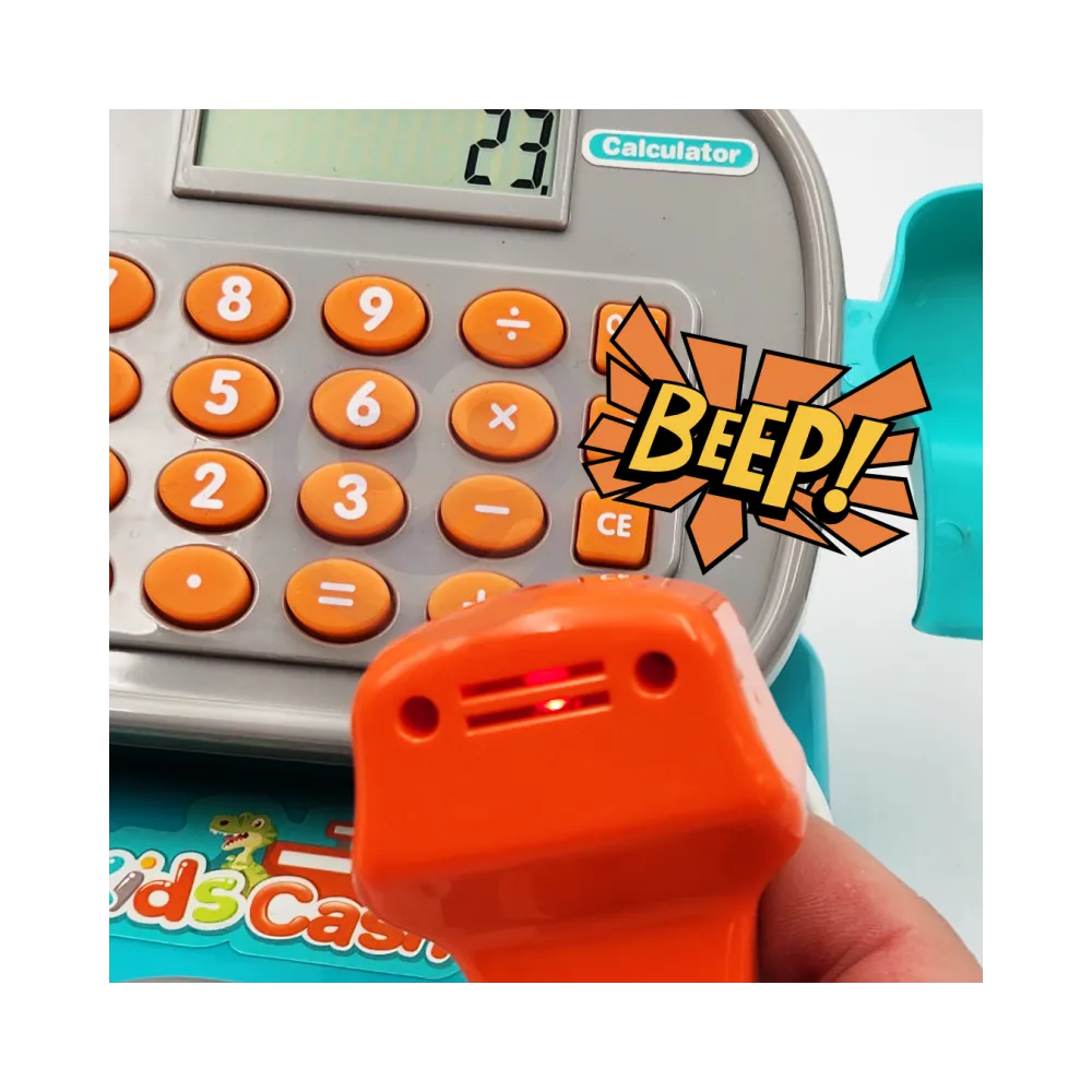 WOOPIE Kasa Sklepowa z Półką DINO Niebieski