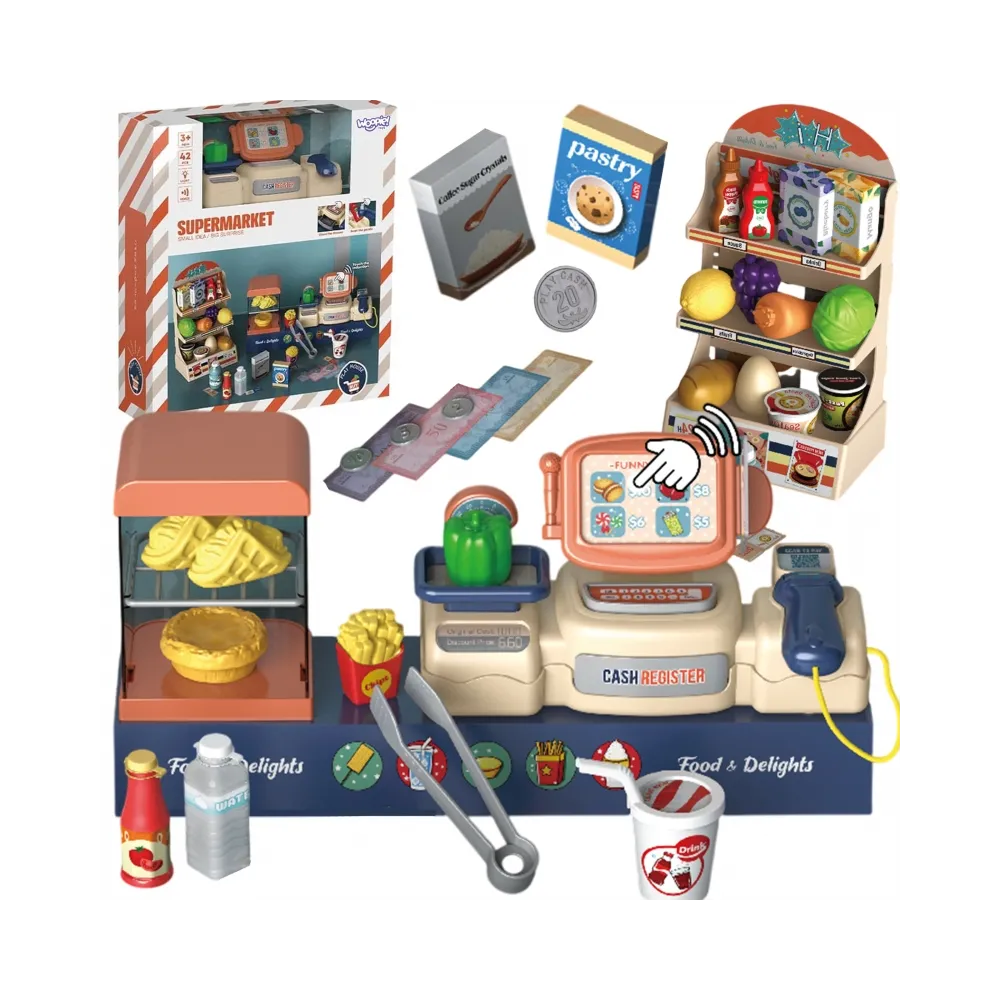 WOOPIE Sklep Supermarket Kasa Fiskalna 42 el.