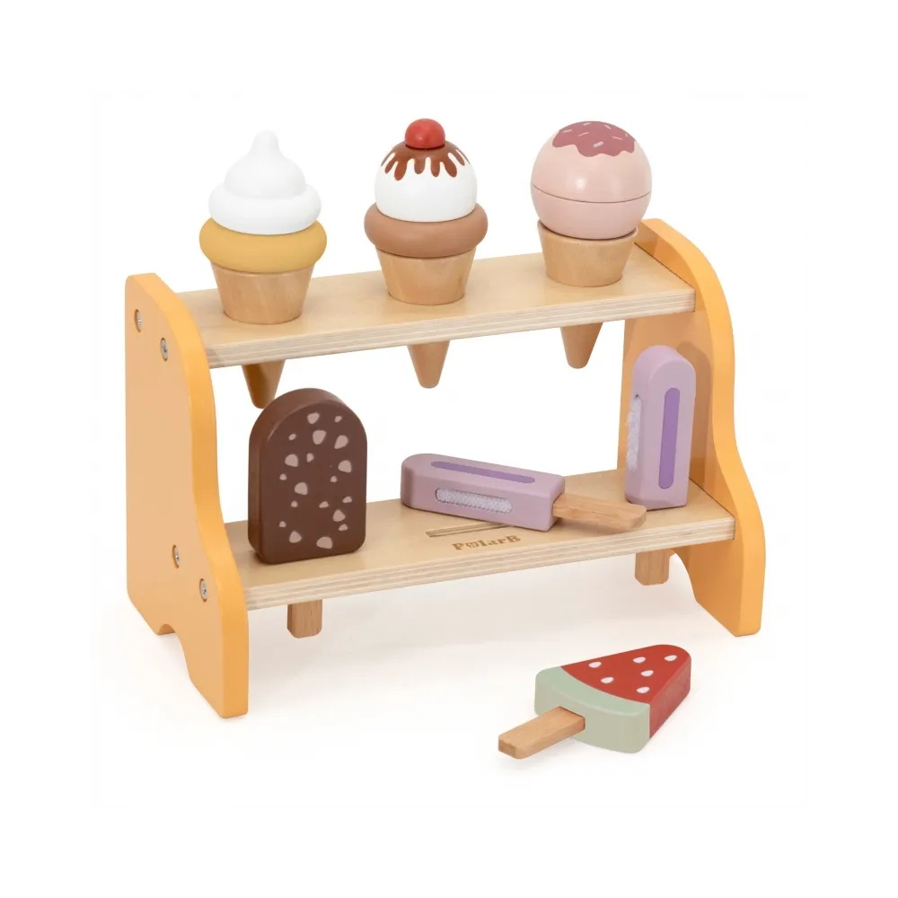 VIGA Drewniana Lodziarnia Sklepik Zestaw z Lodami 6 szt Lodów