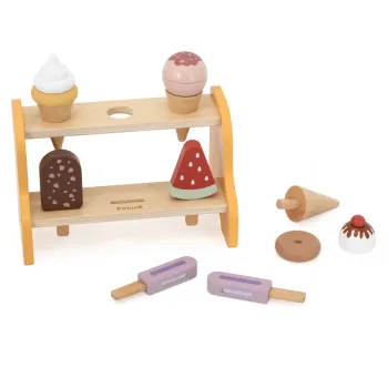 VIGA Drewniana Lodziarnia Sklepik Zestaw z Lodami 6 szt Lodów