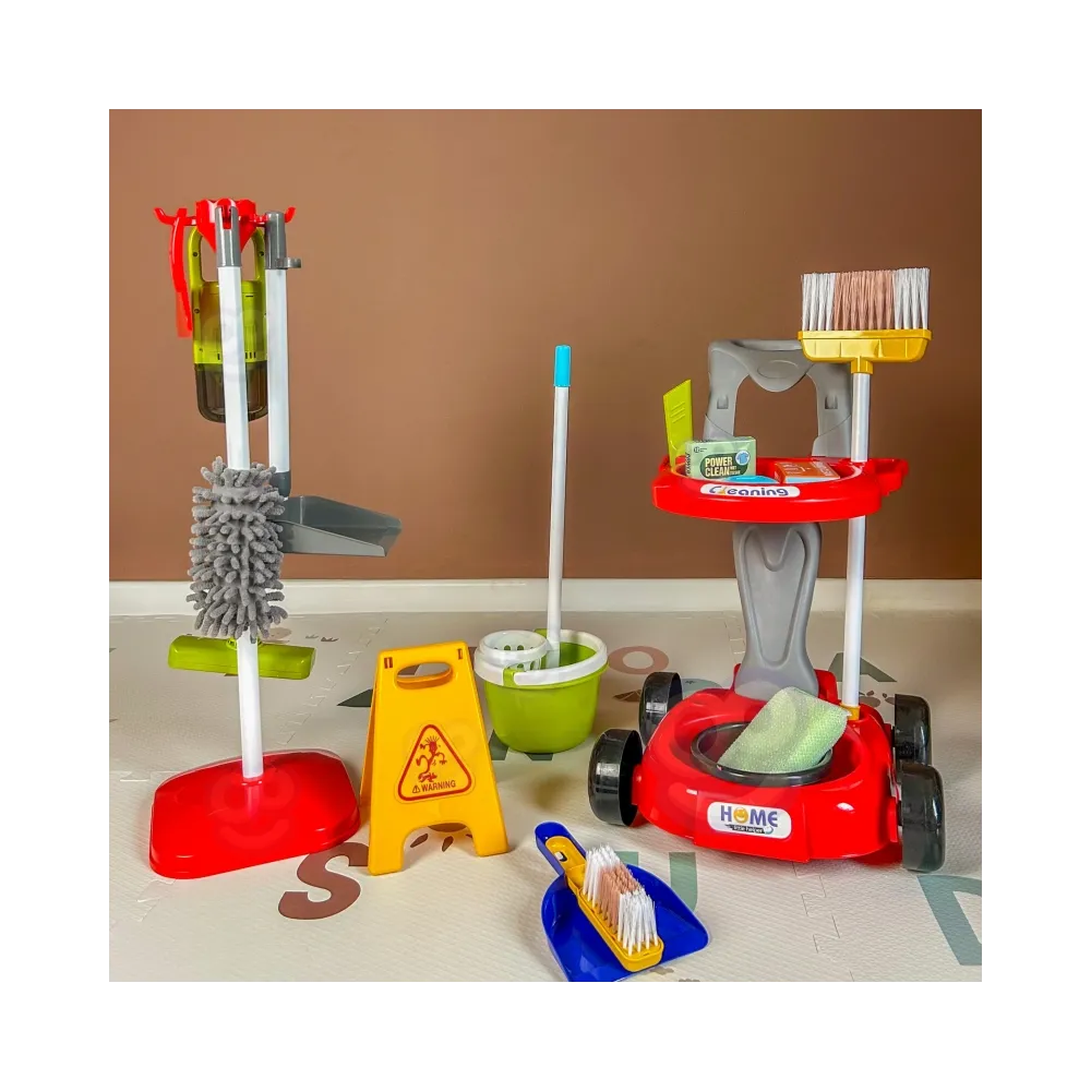 WOOPIE Zestaw do Sprzątania XXL Wózek 3w1 29 el. Czerwony