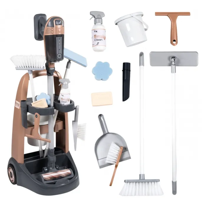 Realistyczny odkurzacz z wózkiem do sprzątania
