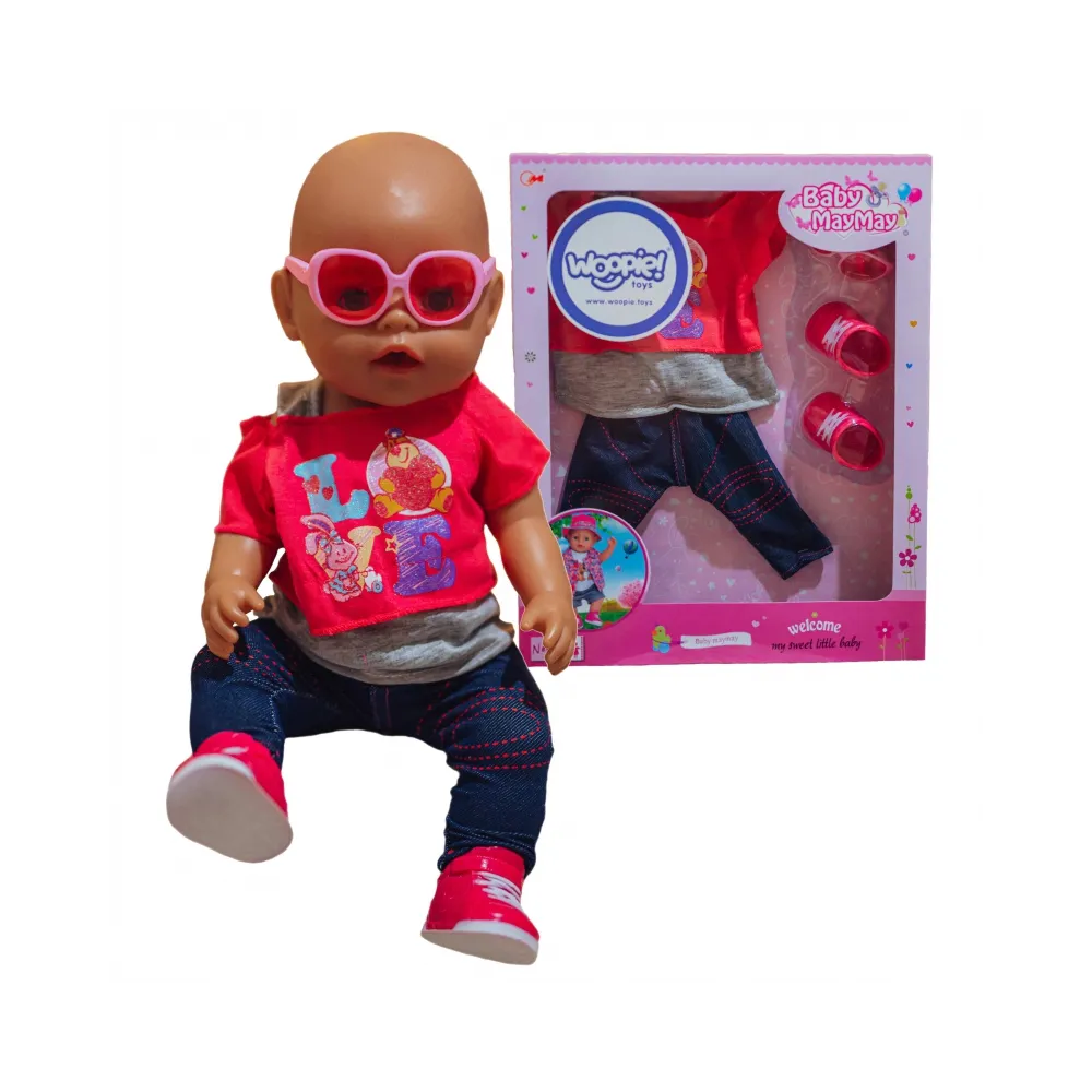 WOOPIE Modne Ubranko dla Lalki LOVE Okulary Buciki 43-46 cm
