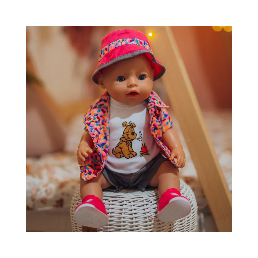 WOOPIE ROYAL Kolorowe Ubranko dla Lalki Piesek Kurteczka Czapeczka 43-46 cm