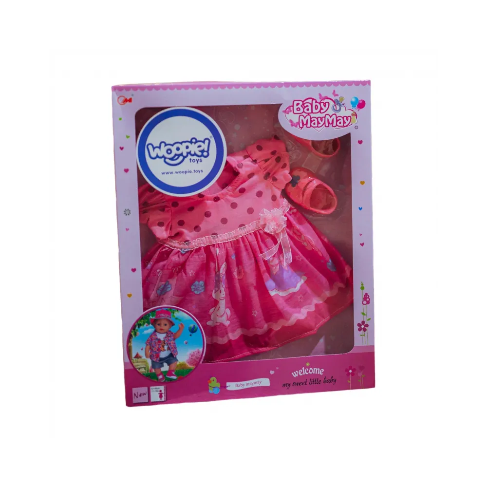 WOOPIE ROYAL Ubranko dla Lalki Różowa Sukienka Króliczek 43-46 cm