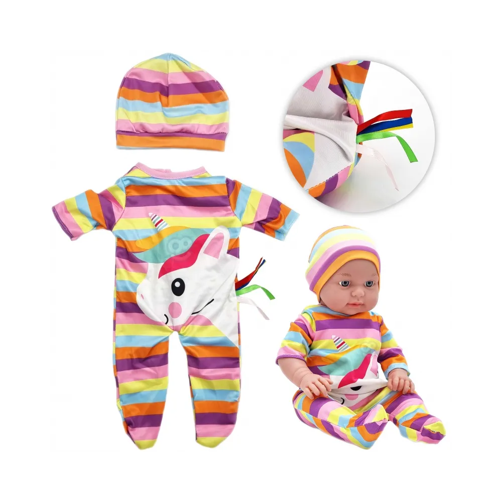 WOOPIE ROYAL Ubranko dla Lalki Zestaw Pajacyk Body Jednorożec Czapeczka 43-46 cm