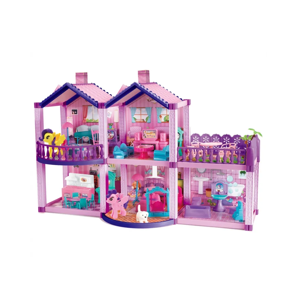 WOOPIE Domek dla Lalek Kucyków PONY FANTASY VILLA 120 el.