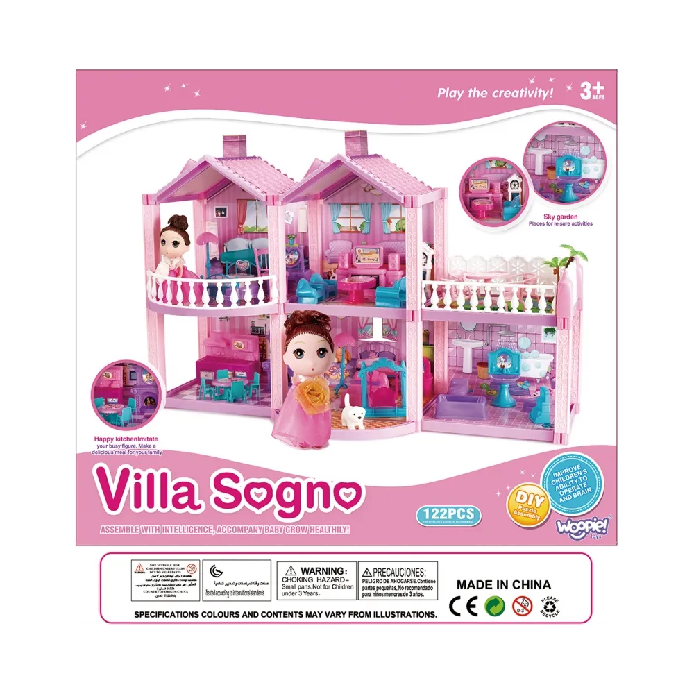 WOOPIE Domek dla Lalek Kucyków PONY FANTASY VILLA 120 el.