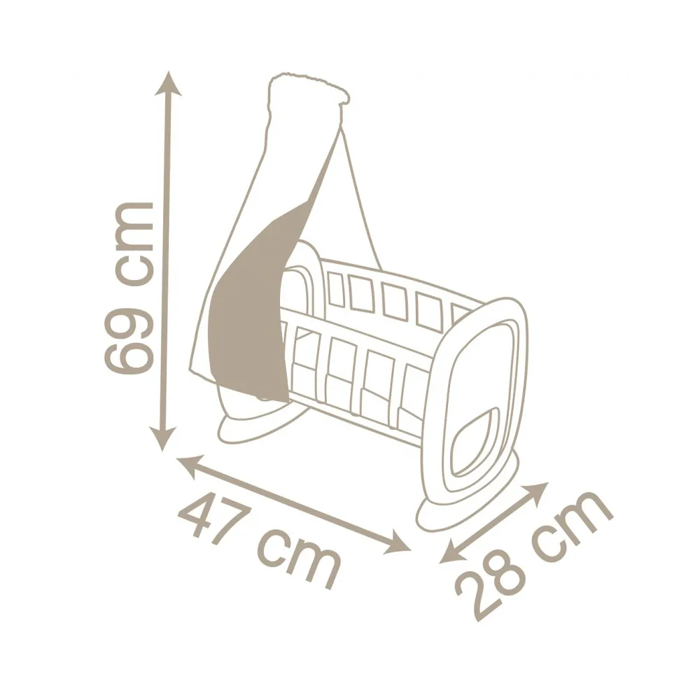 SMOBY Baby Nurse Kołyska z Baldachimem dla Lalki Łóżeczko