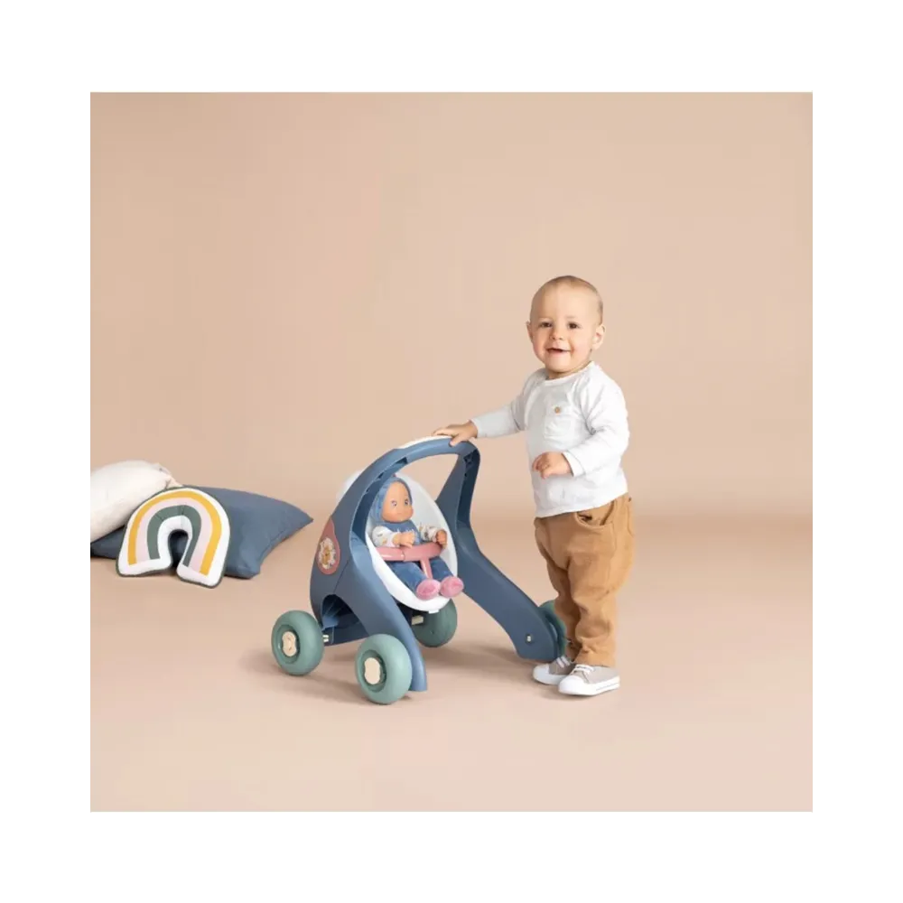 SMOBY Little Chodzik Pchacz 3w1 Wózek dla Dzieci + Lalka Bobas