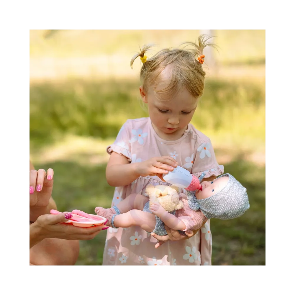 WOOPIE ROYAL Lalka Bobas 36 cm w Ubranku z Misiem Akcesoria do Karmienia