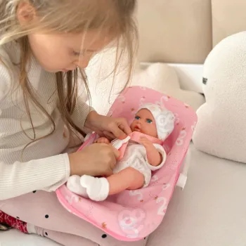 WOOPIE ROYAL Zestaw Lalka Bobas 30,5 cm + Nosidełko Różowe