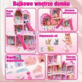 WOOPIE Domek dla Lalek Villa z Akcesoriami i Lalką Podświetlany 296el.